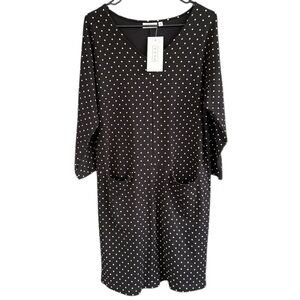 NWT MASAI Copenhagen Gizina Dress Black Polka Dot Size Medium